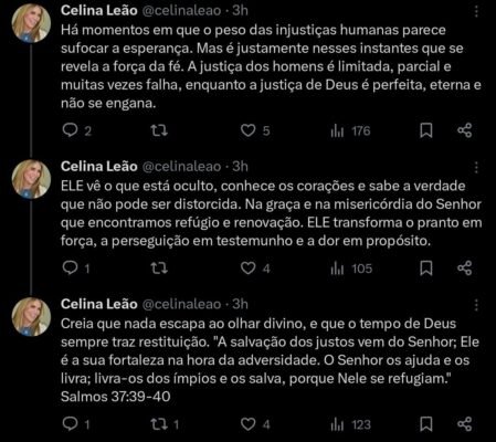 “Injustiças humanas”, diz Celina após condenação de Bolsonaro no STF