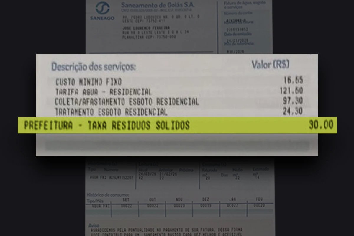 Nova taxa de resíduos começa ser cobrada em Planaltina e gera revolta