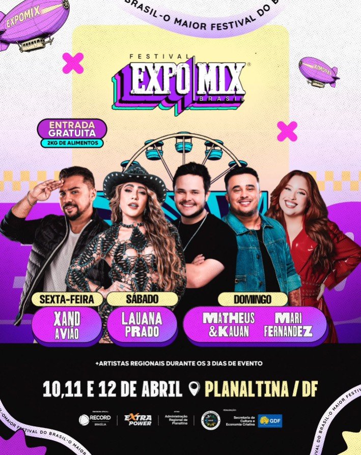 Expomix abre com público de 35 mil em Planaltina e arrecada 38 toneladas de alimentos