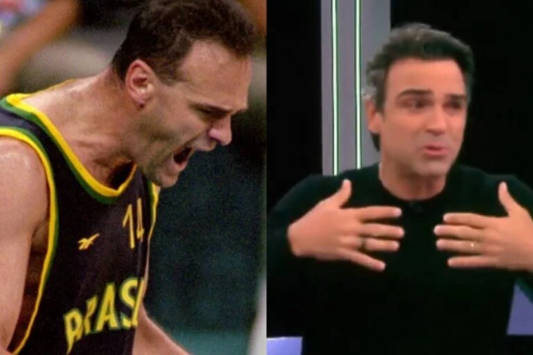 Tadeu Schmidt chora em homenagem ao vivo a Oscar Schmidt