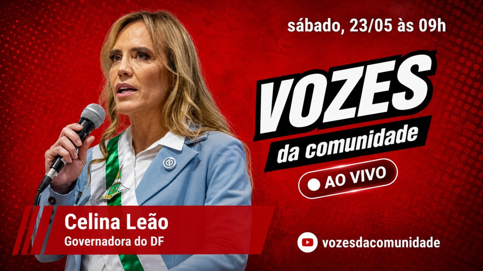 Celina Leão participa do Vozes da Comunidade neste sábado (23)