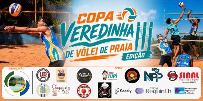 Copa Veredinha 2026 movimenta Brazlândia com torneio de vôlei de praia 