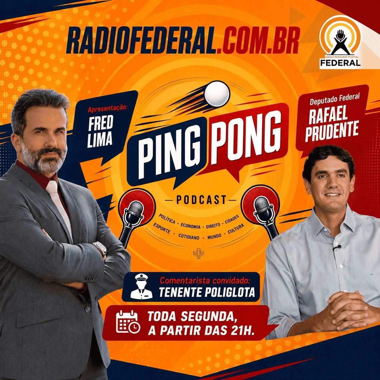 Ping Pong estreia nova temporada na Rádio Federal com entrevista de Rafael Prudente nesta segunda (18)