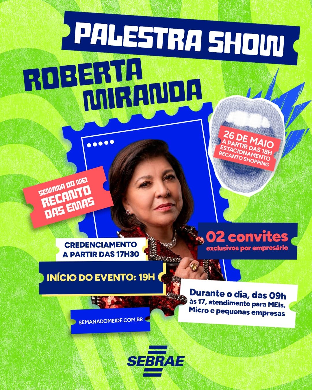 Roberta Miranda faz palestra-show para empreendedores no Recanto das Emas durante Semana do MEI