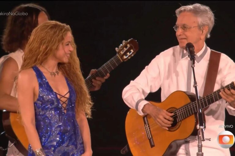 Shakira se derrete por Caetano Veloso e Maria Bethânia em show: veja